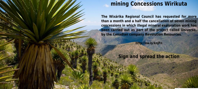 Action: send a letter to the authorities in Mexico to demand cancellation of mining Concessions Wirikuta